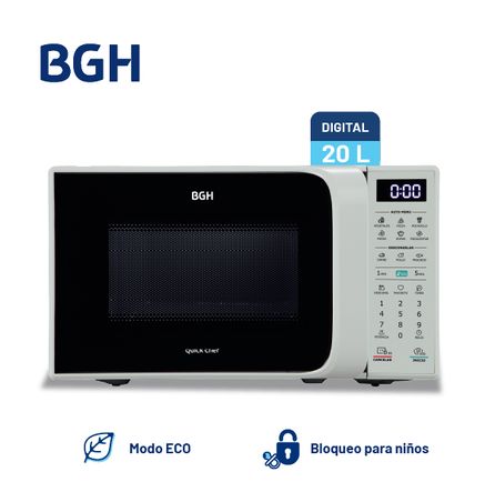 Microondas BGH QuickChef Digital Eco Blanco 20L