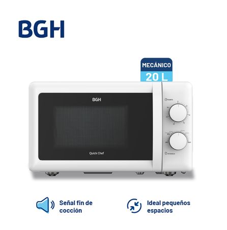 Microondas BGH QuickChef Mecánico Blanco 20L