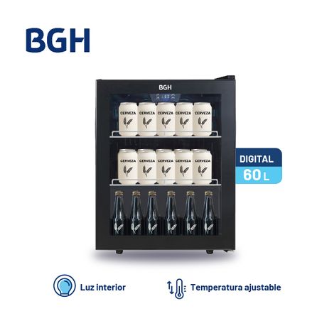 Frigobar Cervecero BGH 60L Display Digital Negro
