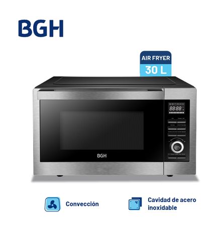 Microondas BGH Digital con airfryer Inox 30L