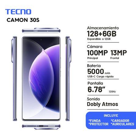 Tecno Camon 30S 128 + 6gb Nebula Violet