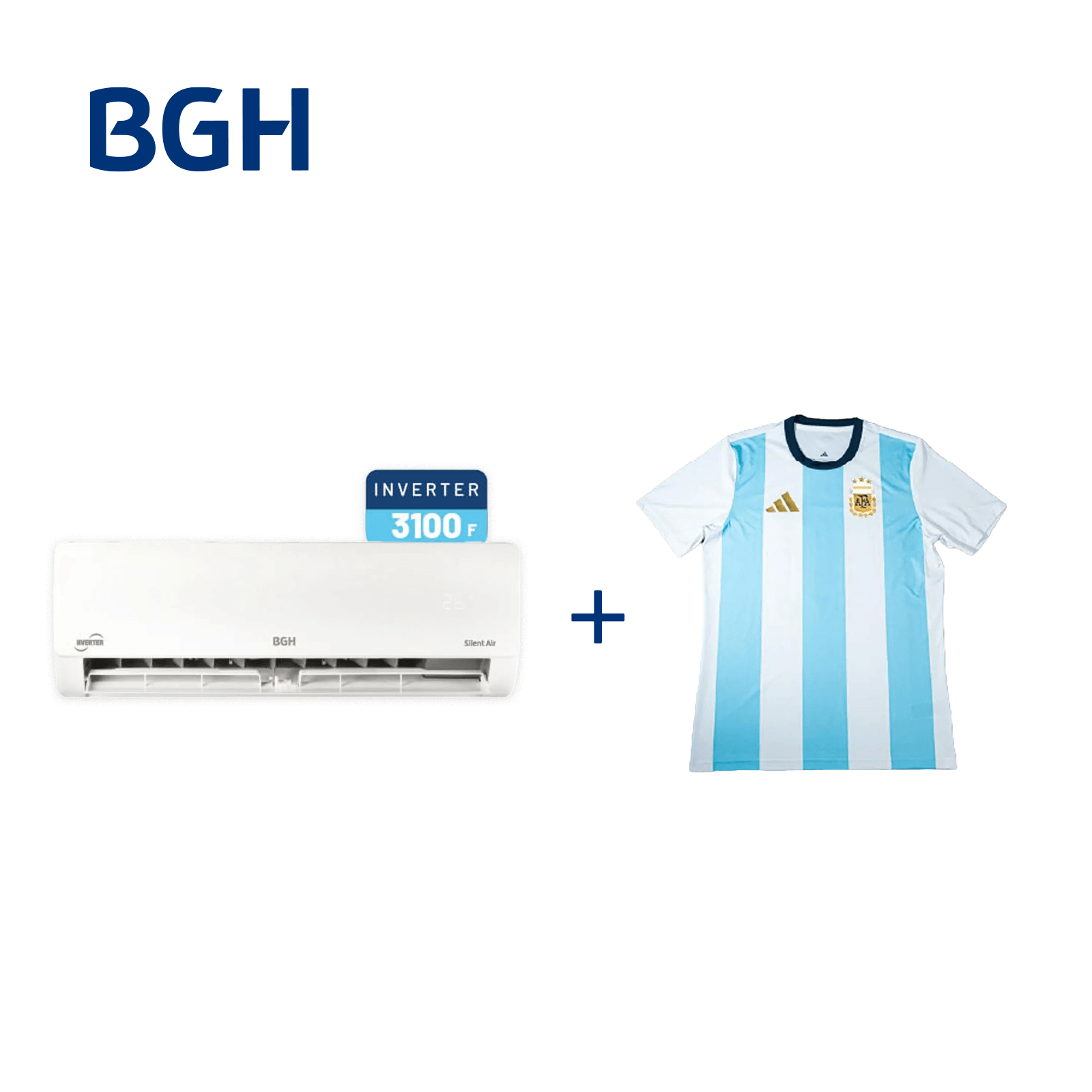 Combo Aire Acondicionado BGH Split Inverter Frio/Calor 3100F + Camiseta BGH adidas Talle L