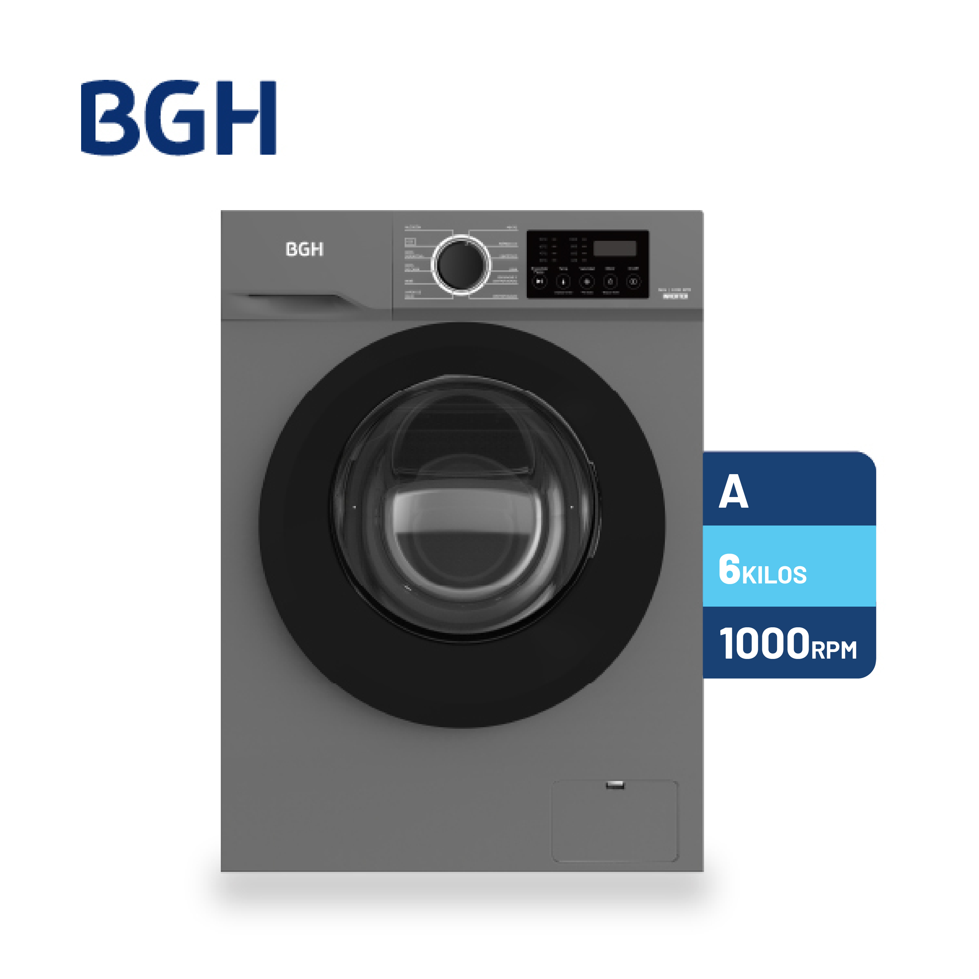 Lavarropas BGH Inverter Carga Frontal Silver 6kg