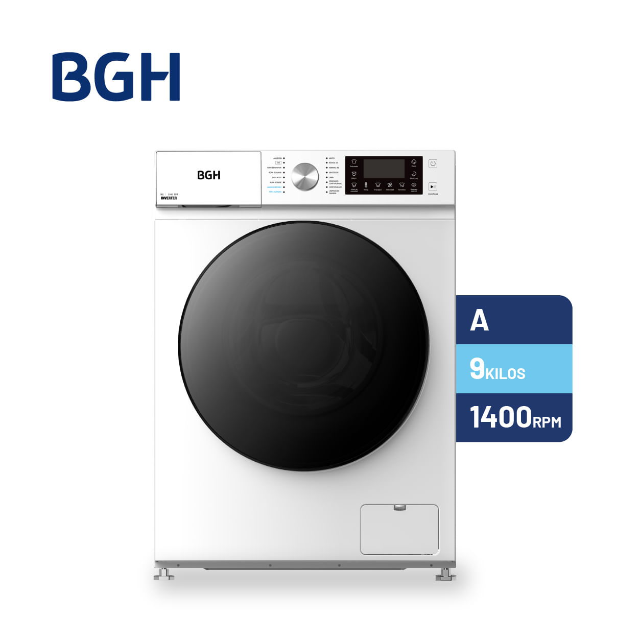 Lavarropas BGH Inverter Carga Frontal Blanco 9kg