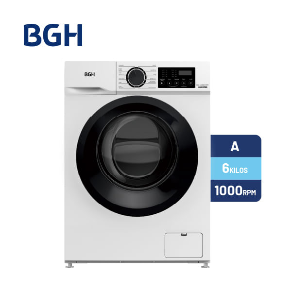 Lavarropas BGH Inverter Carga Frontal Blanco 6kg