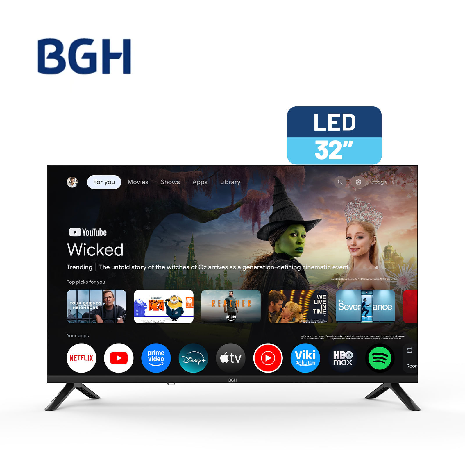 TV BGH LED 32" HD GOOGLE TV