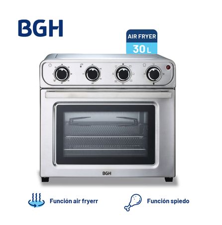 Horno Freidora BGH con Spiedo Antiadherente Inox 30L
