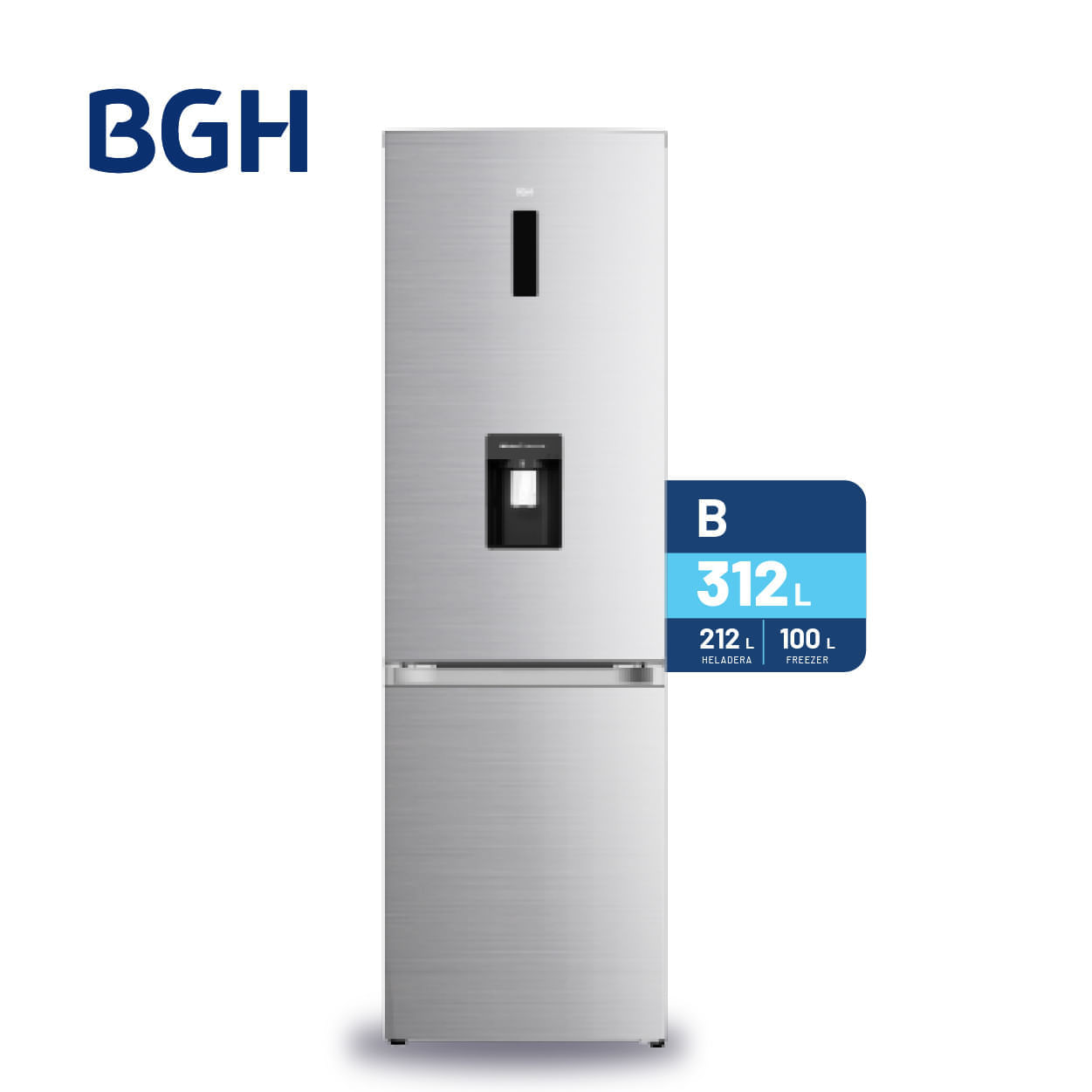 Heladera BGH No Frost Inverter Inox 312L Heladera BGH No Frost Inverter Inox 312 Litros