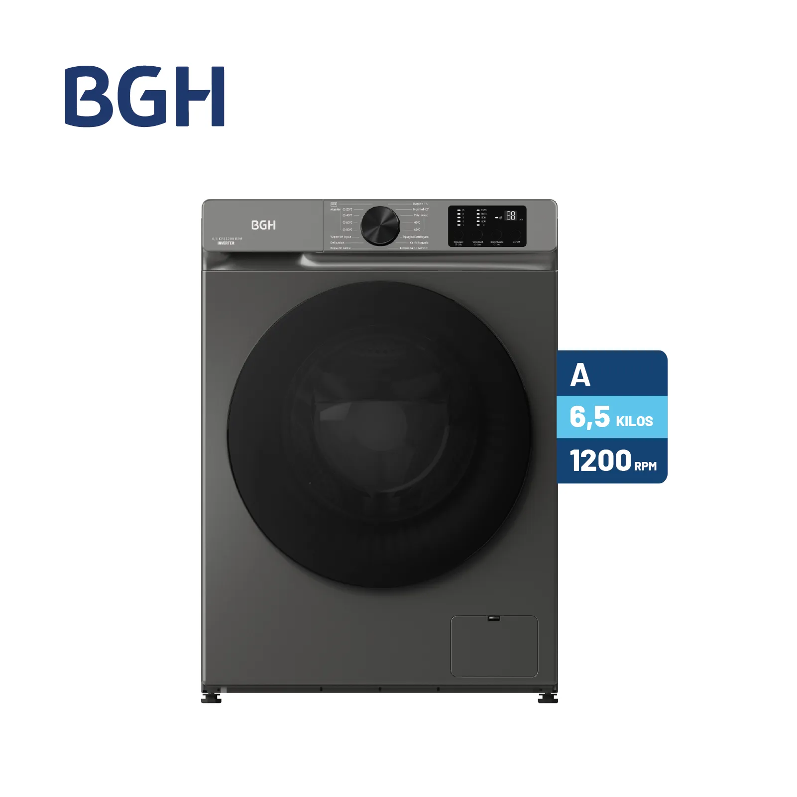 Lavarropas Bgh Inverter AutomáTico Silver 6,5kg